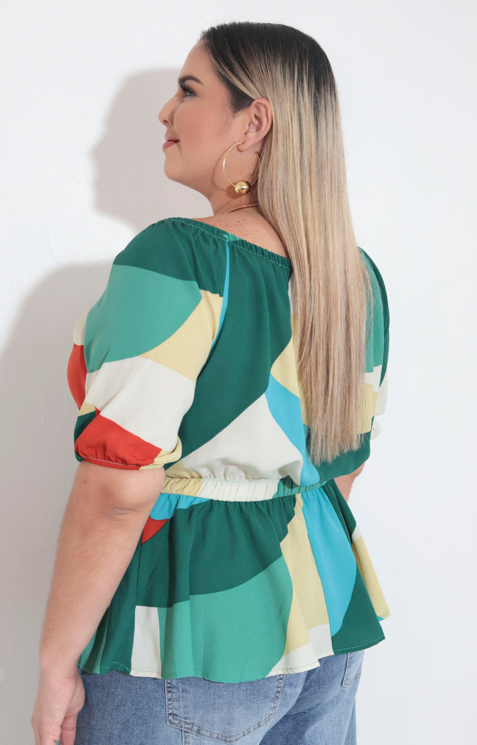 Blusa verde con peplum - BLUSA XL Boutiquemirel 