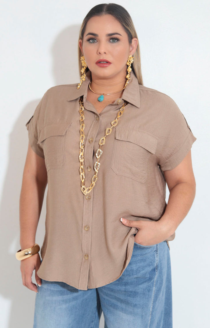 Camisera café - BLUSA XL Boutiquemirel 