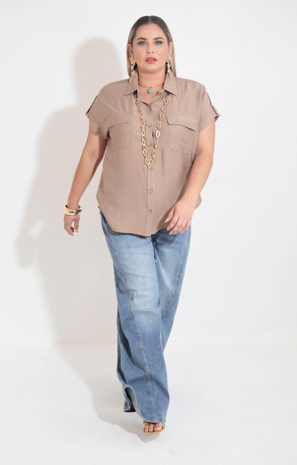 Camisera café - BLUSA XL Boutiquemirel 