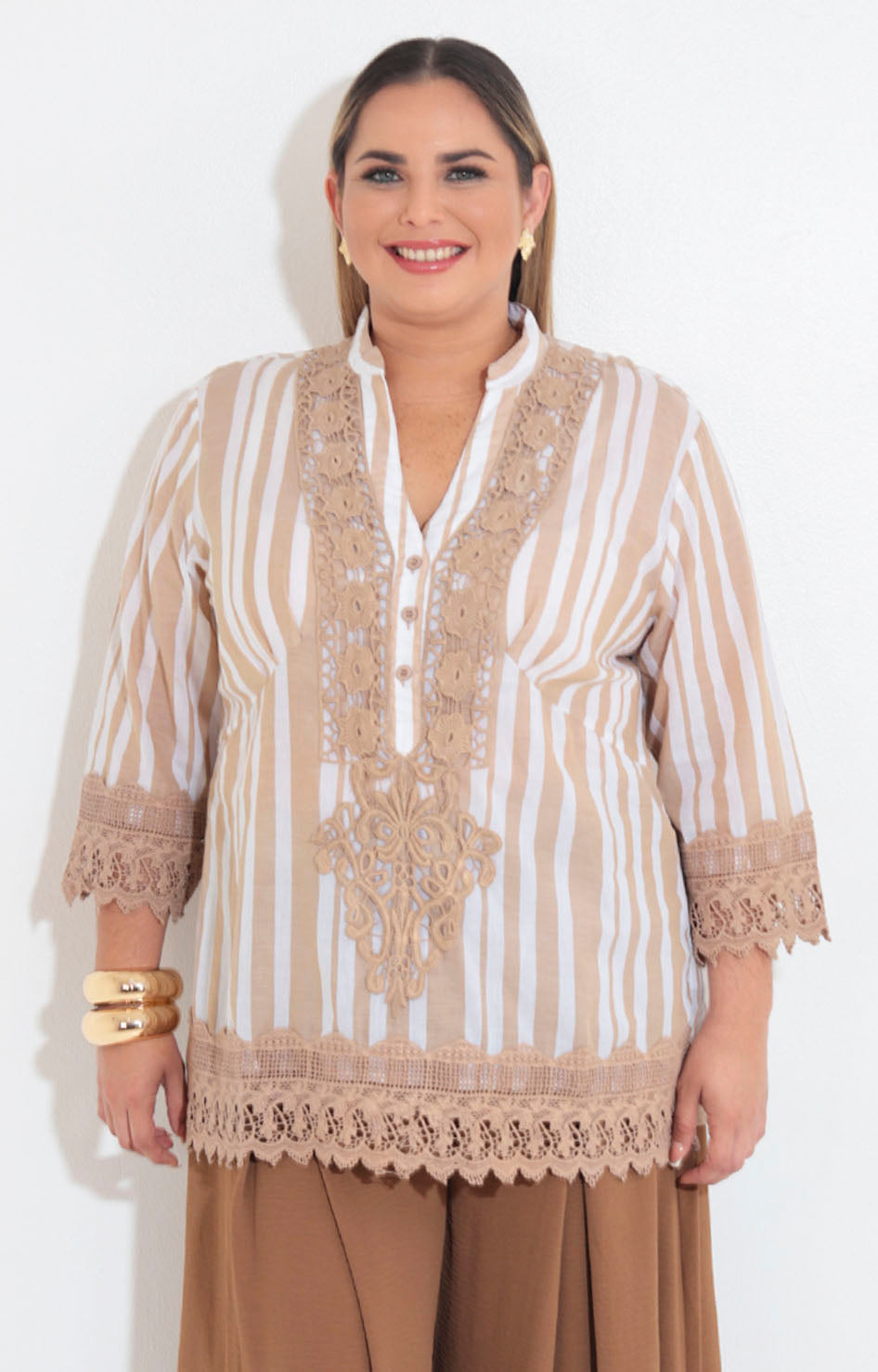 Blusa beige estampada - BLUSA XL Boutiquemirel 
