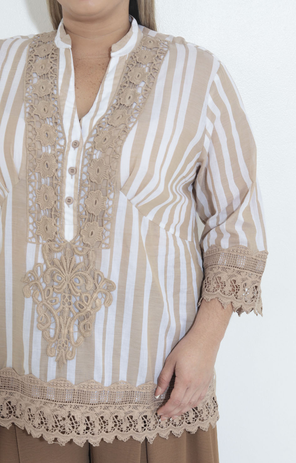 Blusa beige estampada - BLUSA XL Boutiquemirel 