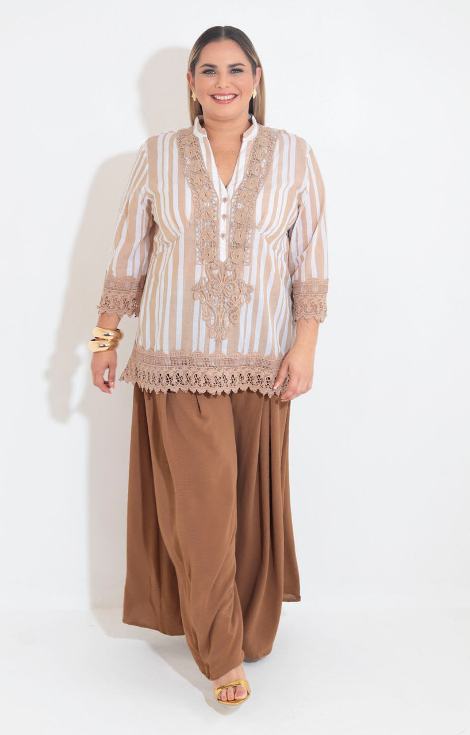 Blusa beige estampada - BLUSA XL Boutiquemirel 