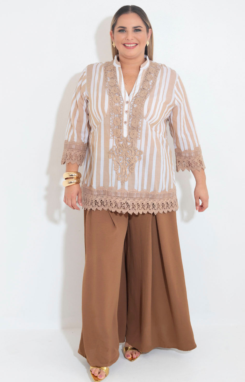 Blusa beige estampada - BLUSA XL Boutiquemirel 