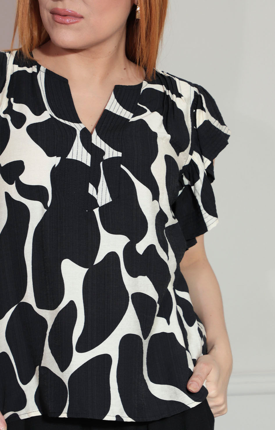 Blusa negra estampada - BLUSA Boutiquemirel 