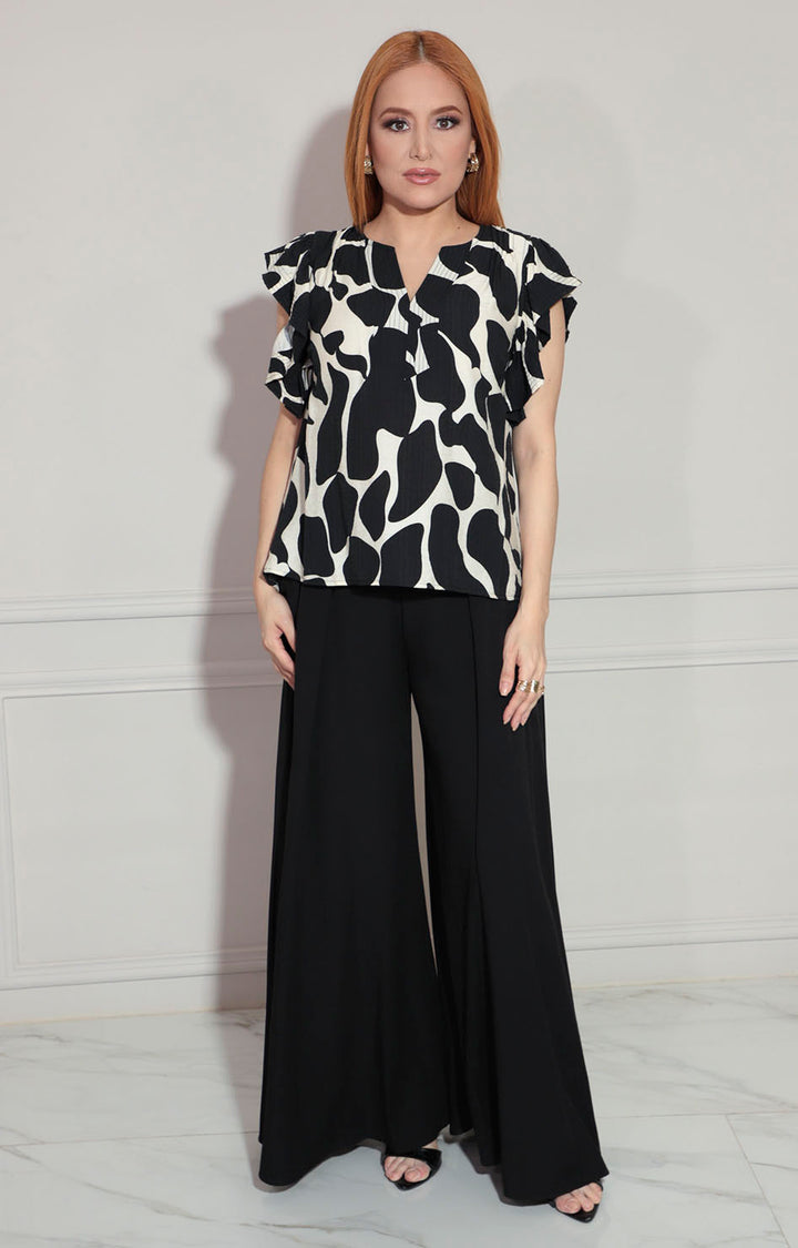 Blusa negra estampada - BLUSA Boutiquemirel 