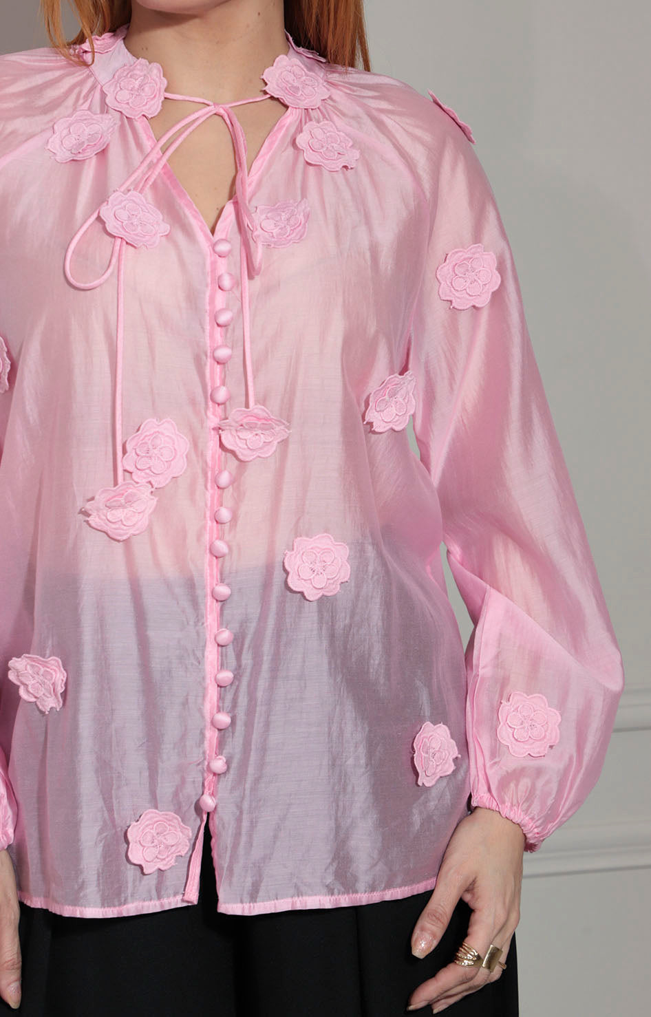 Blusa rosa con flores - BLUSA Boutiquemirel 