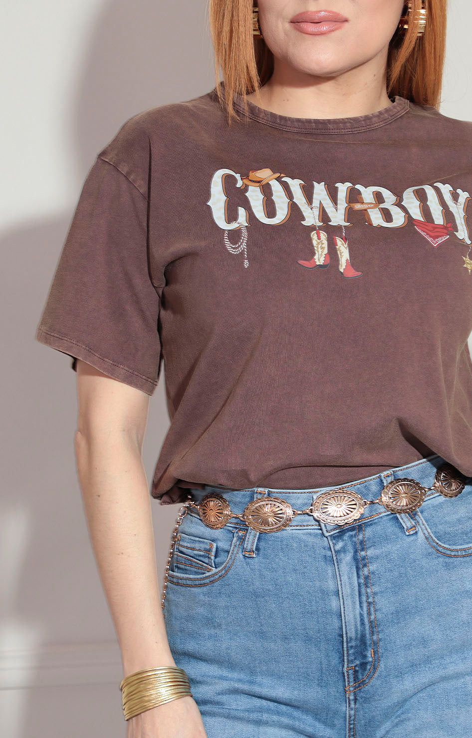 Blusa café con letras - BLUSA Boutiquemirel 