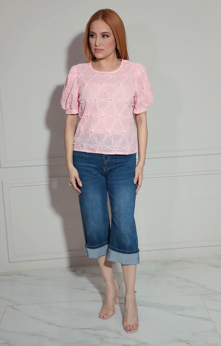 Blusa rosa en encaje - BLUSA Boutiquemirel 