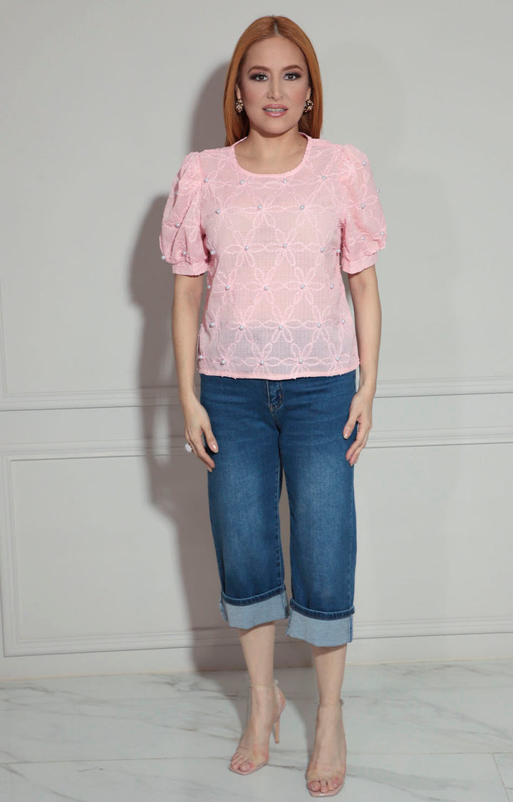 Blusa rosa en encaje - BLUSA Boutiquemirel 