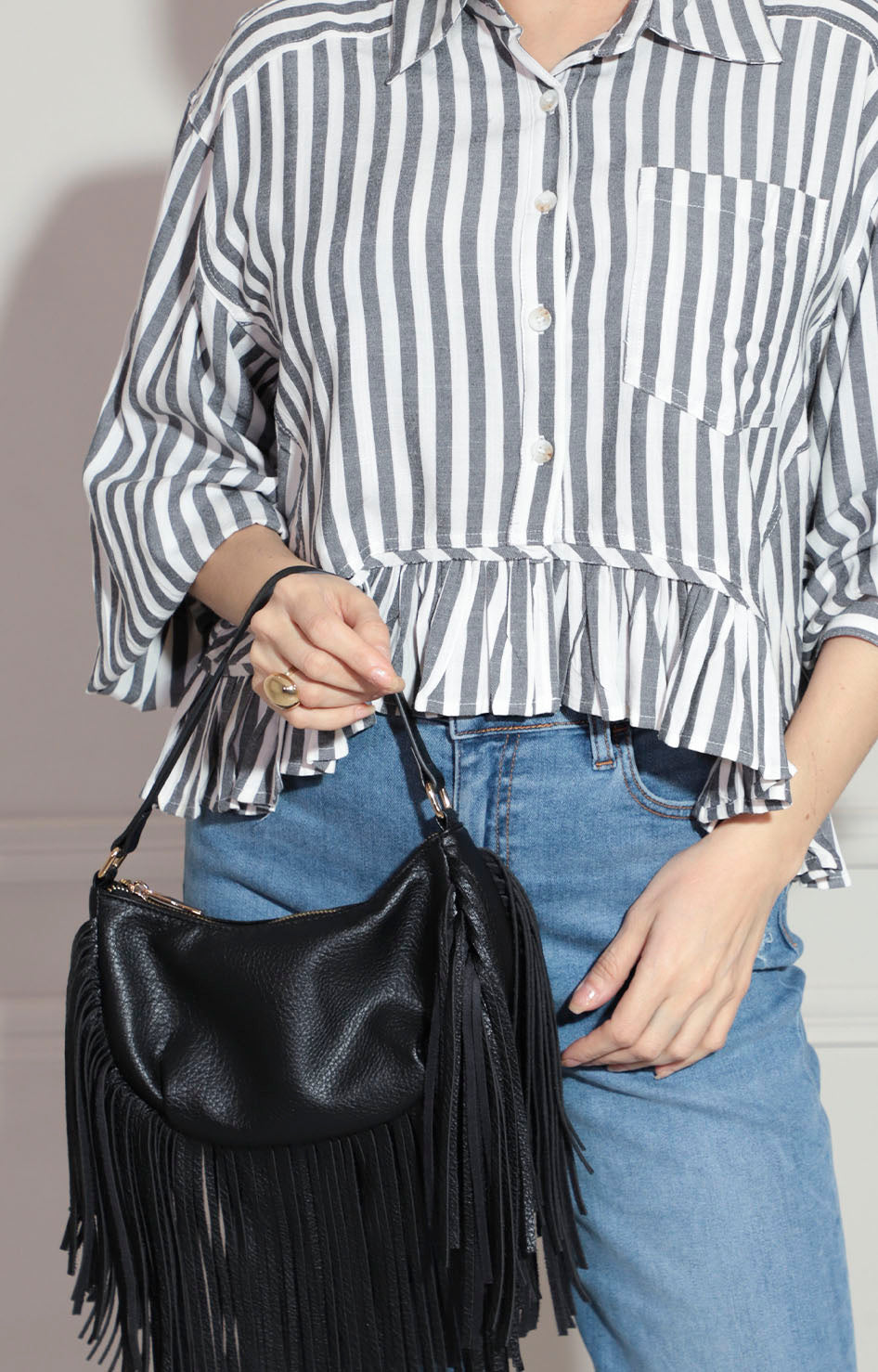 Blusa camisera con líneas - BLUSA Boutiquemirel 