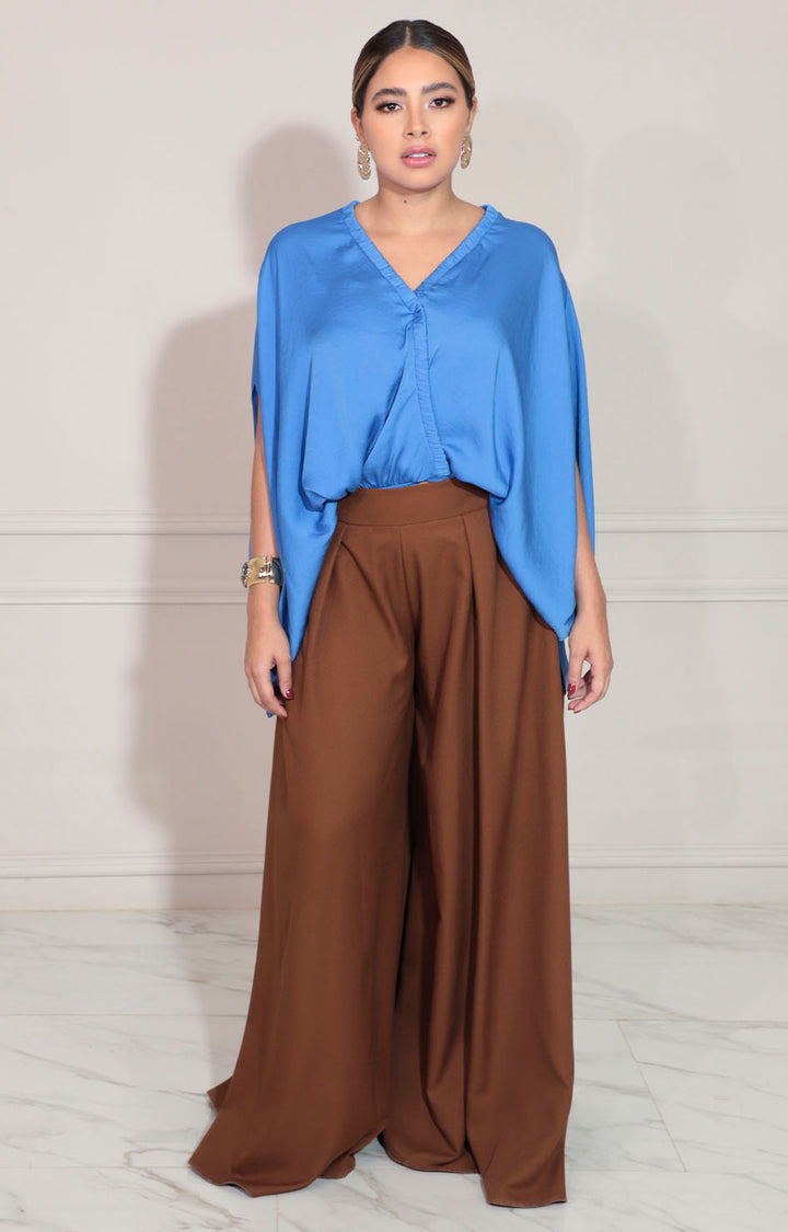 Blusa satinada azul - BLUSA Boutiquemirel 