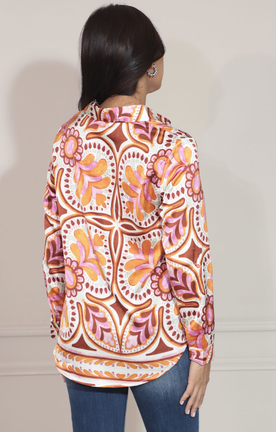 Camisera satinada café - BLUSA Boutiquemirel 