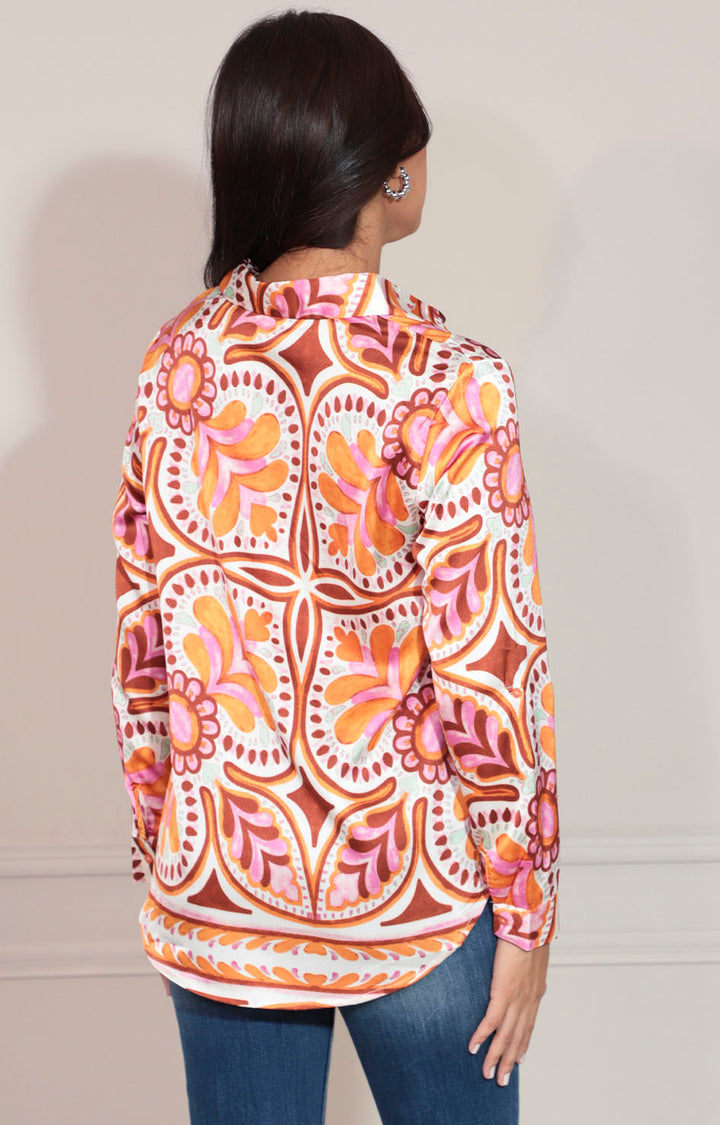 Camisera satinada café - BLUSA Boutiquemirel 