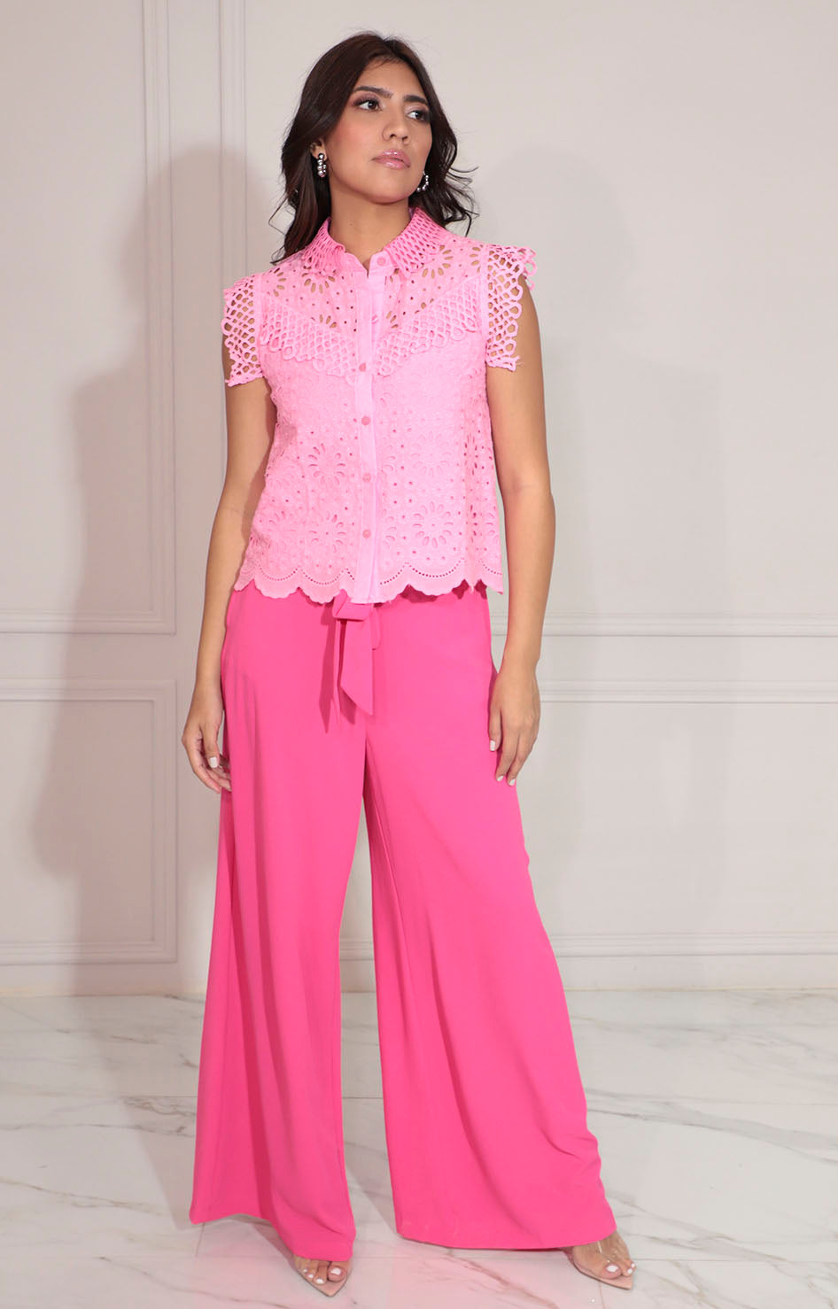 Blusa rosa de guipiur - BLUSA Boutiquemirel 