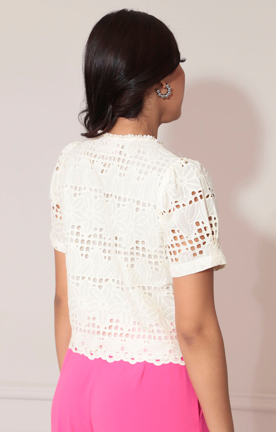 Blusa beige guipure - BLUSA Boutiquemirel 