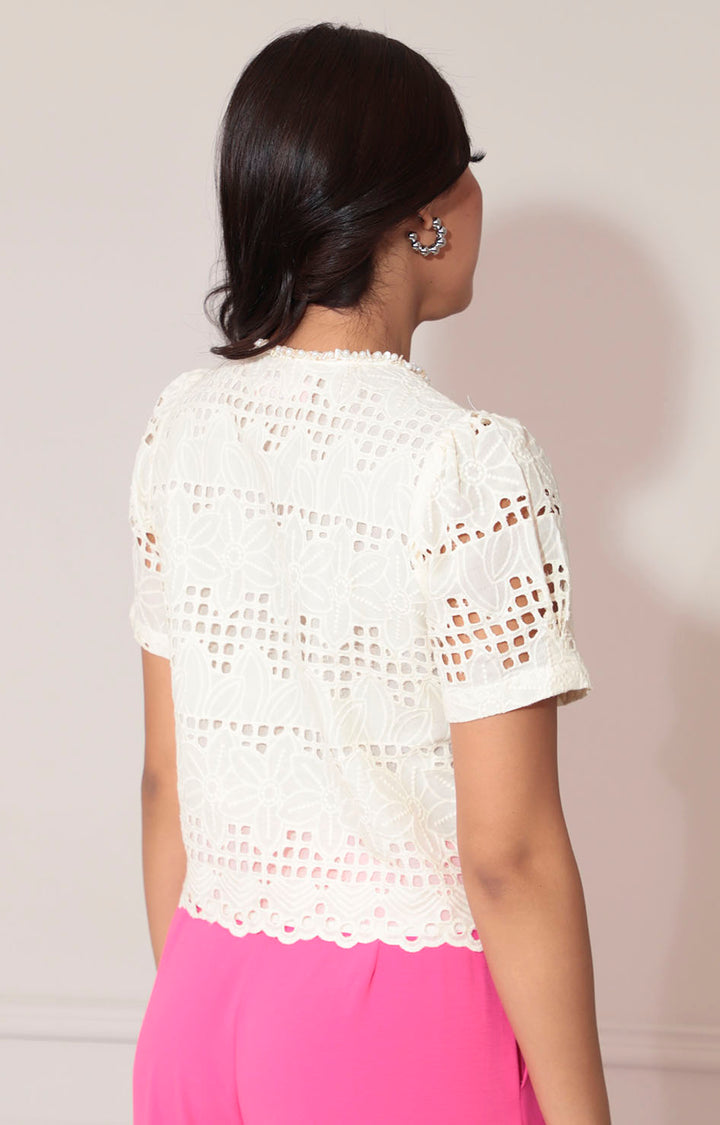 Blusa beige guipure - BLUSA Boutiquemirel 