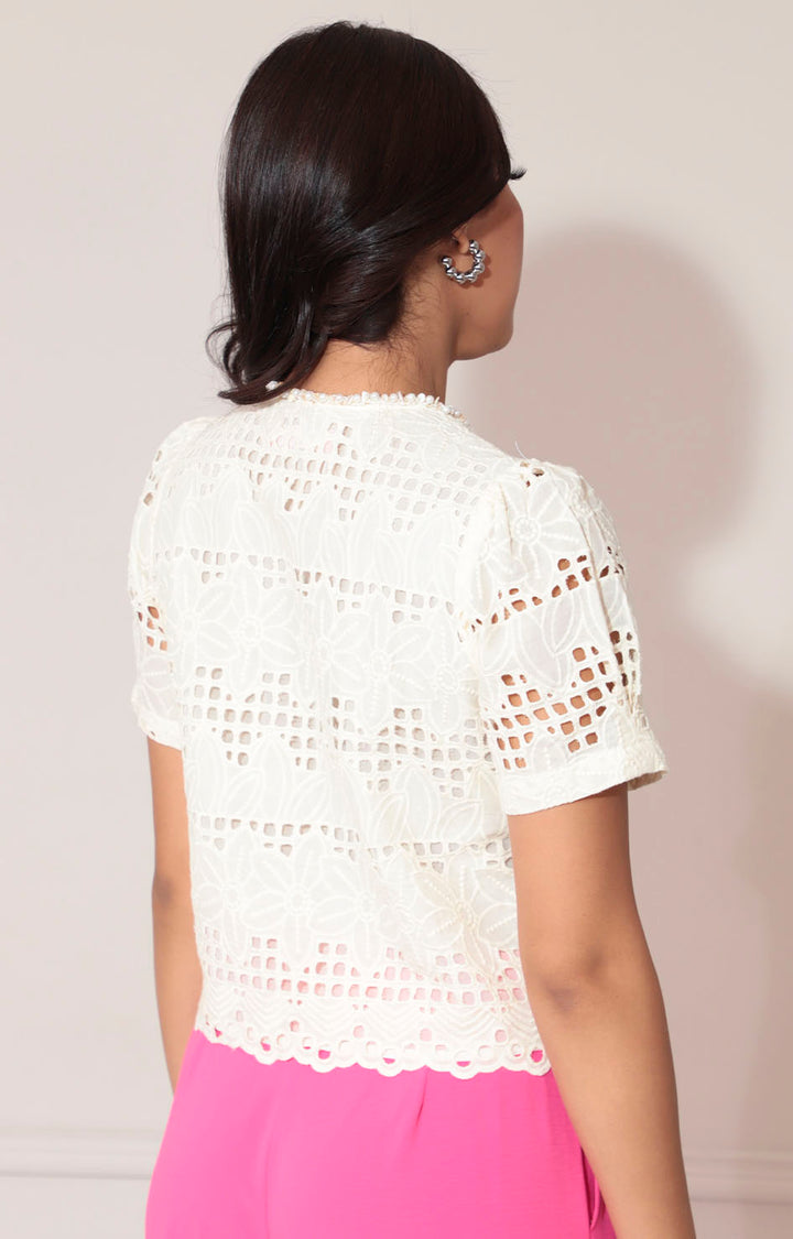 Blusa beige guipure - BLUSA Boutiquemirel 