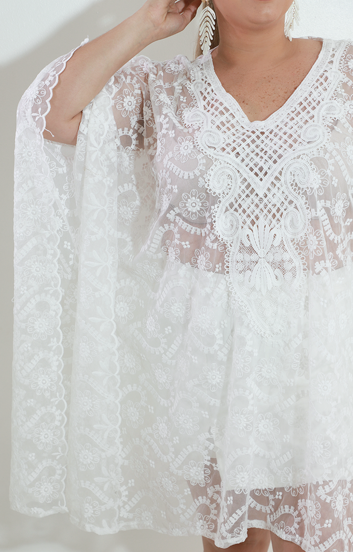 Blusa blanca de encaje manga mariposa - BLUSA Boutiquemirel 