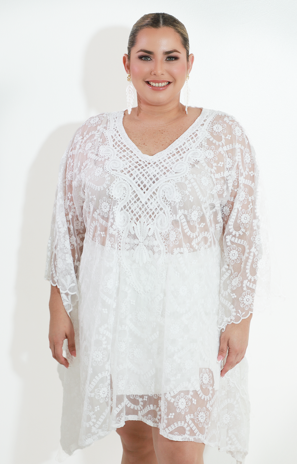 Blusa blanca de encaje manga mariposa - BLUSA Boutiquemirel 