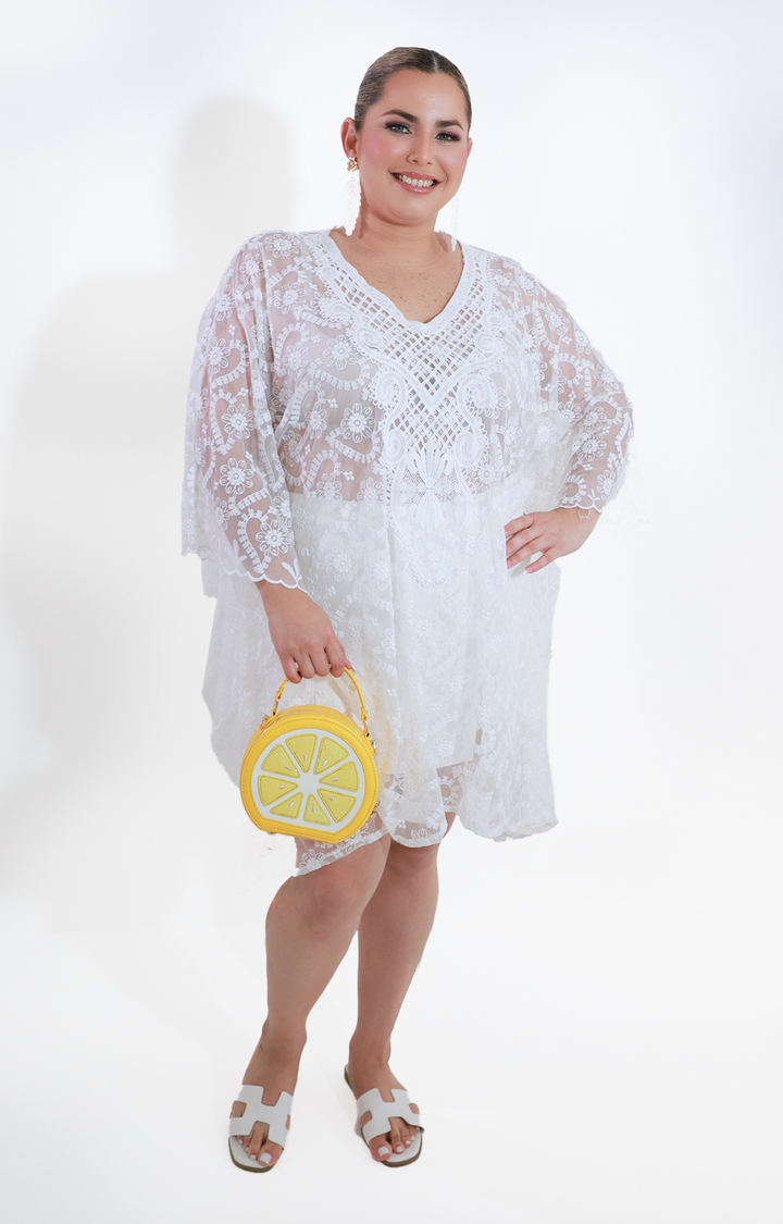 Blusa blanca de encaje manga mariposa - BLUSA Boutiquemirel 