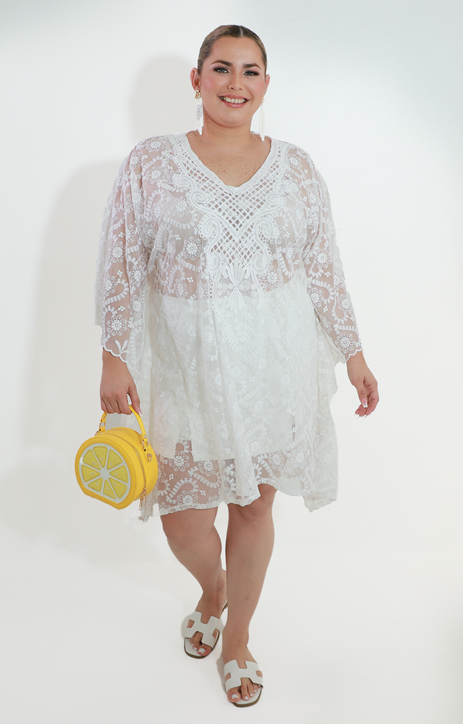 Blusa blanca de encaje manga mariposa - BLUSA Boutiquemirel 