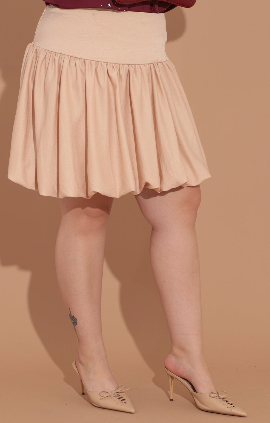 Falda beige tipo globo - FALDA Boutiquemirel 