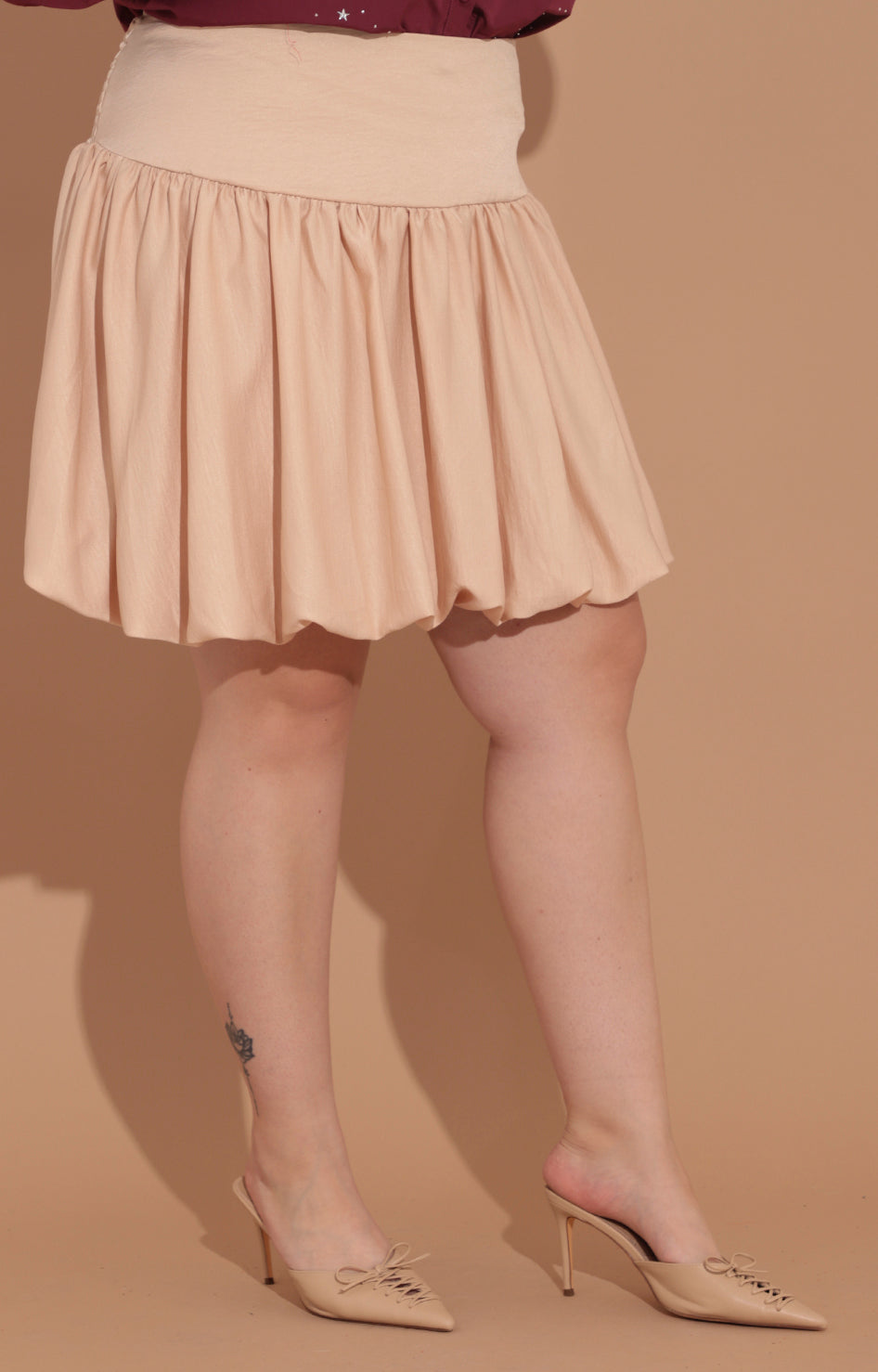 Falda beige tipo globo - FALDA Boutiquemirel 