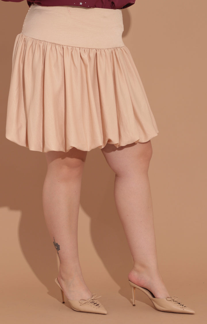 Falda beige tipo globo - FALDA Boutiquemirel 