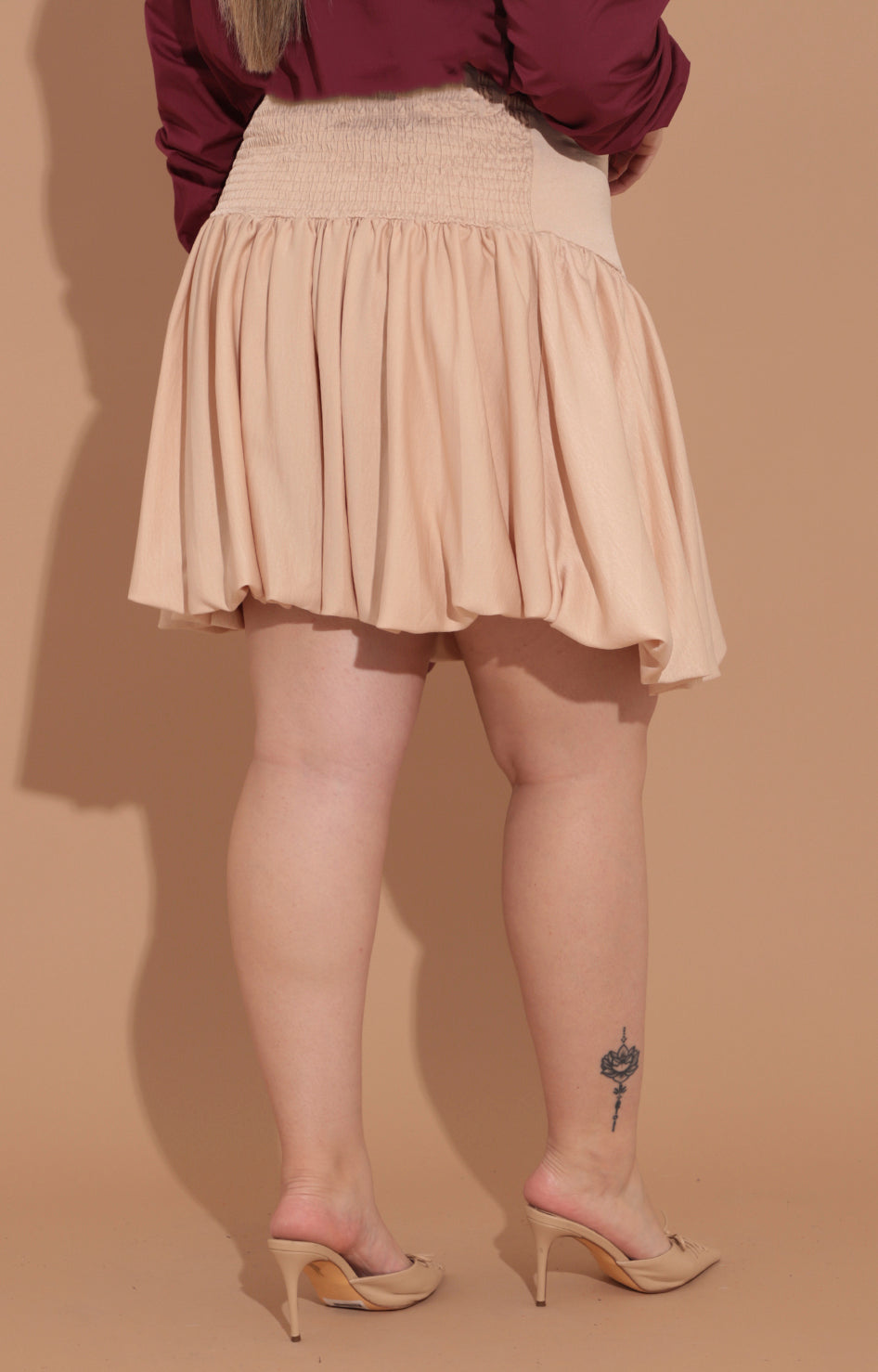 Falda beige tipo globo - FALDA Boutiquemirel 