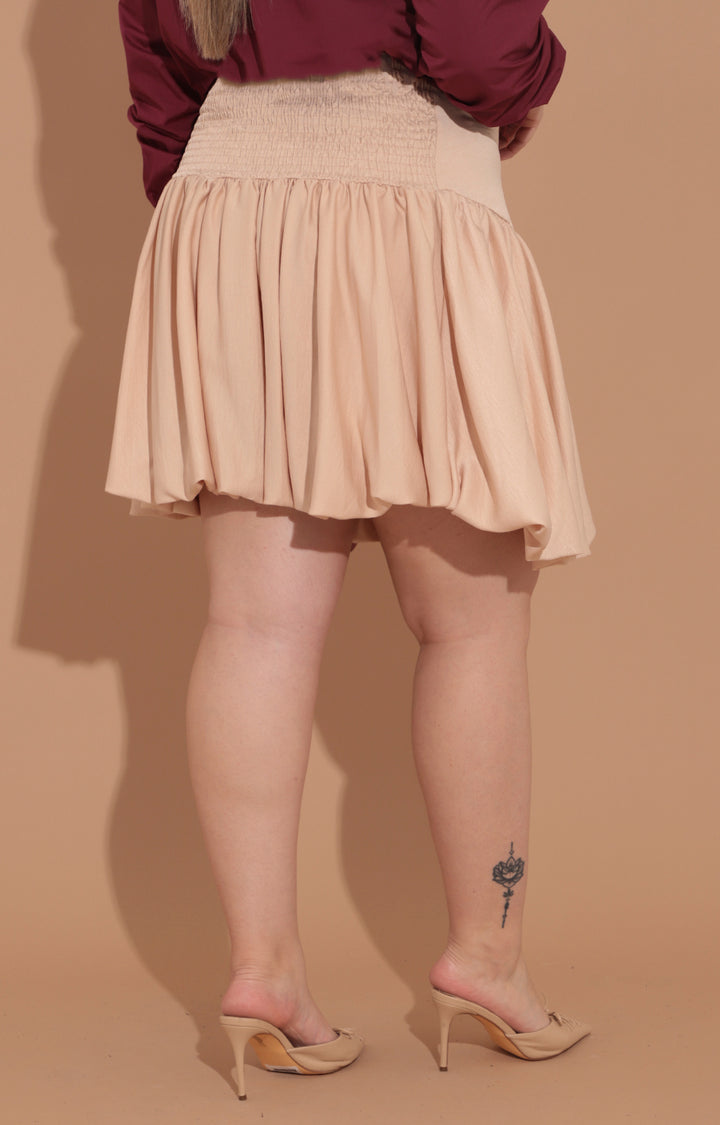 Falda beige tipo globo - FALDA Boutiquemirel 
