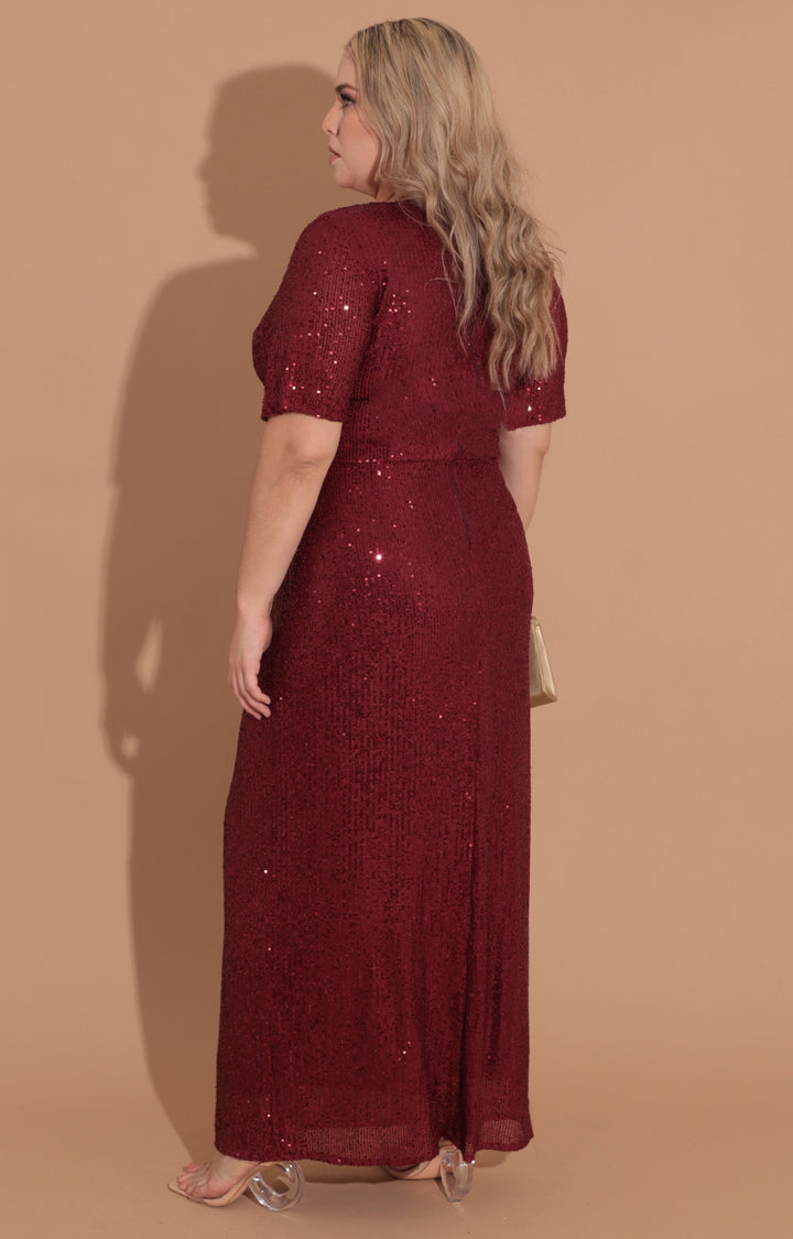 Vestido vino de lentejuela - VESTIDO Boutiquemirel 