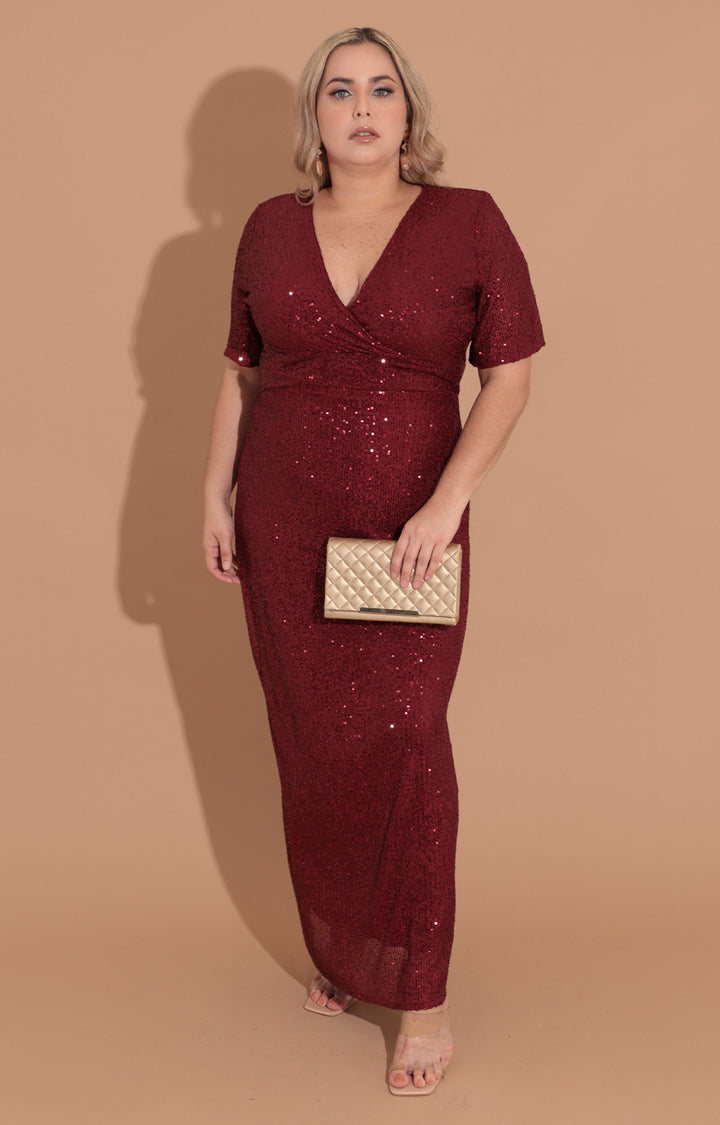 Vestido vino de lentejuela - VESTIDO Boutiquemirel 