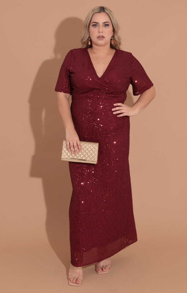 Vestido vino de lentejuela - VESTIDO Boutiquemirel 