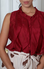 Blusa sin manga con volantes