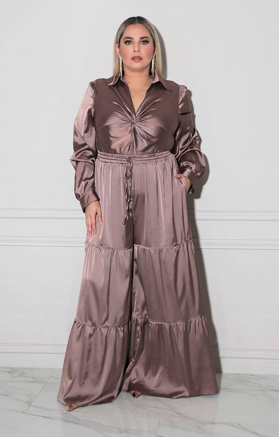 Palazzo café satinado - PALAZZO XL Boutiquemirel 