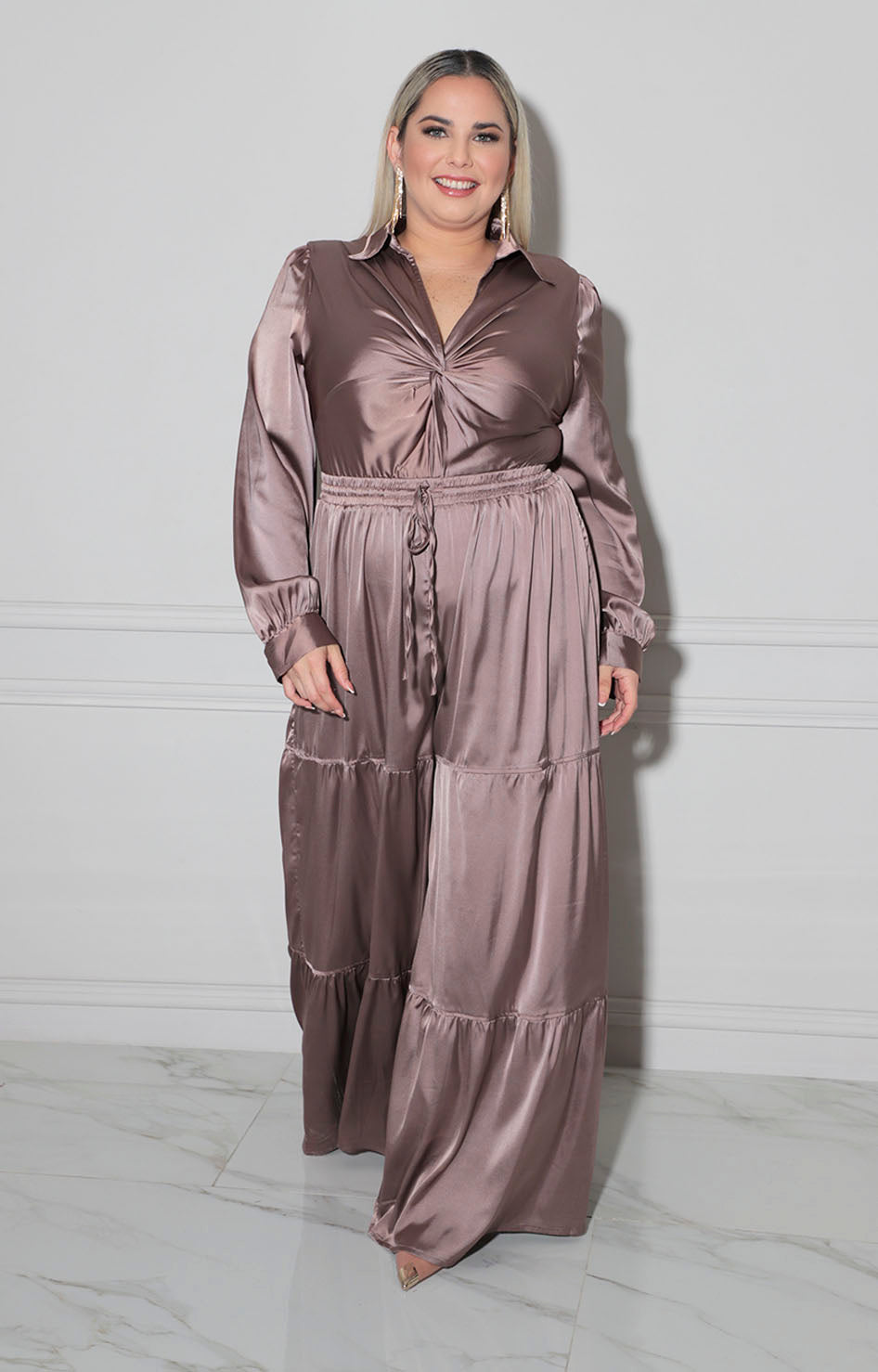 Palazzo café satinado