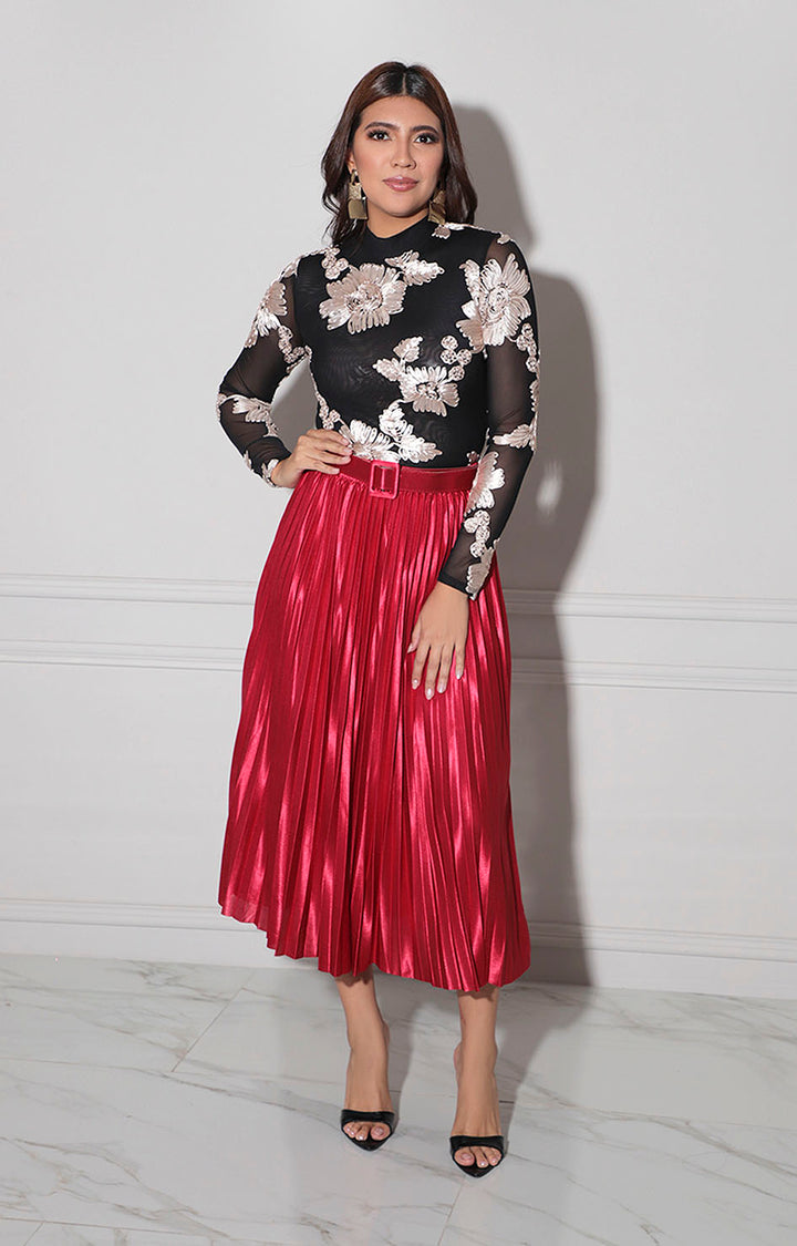 Blusa negra estampada