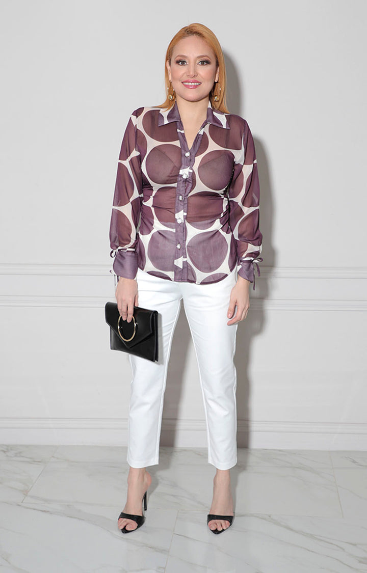 Blusa vino estampada