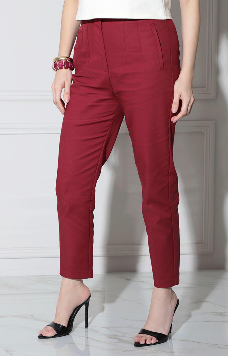 Pantalón vino recto