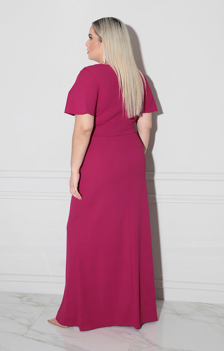 Vestido de gala magenta