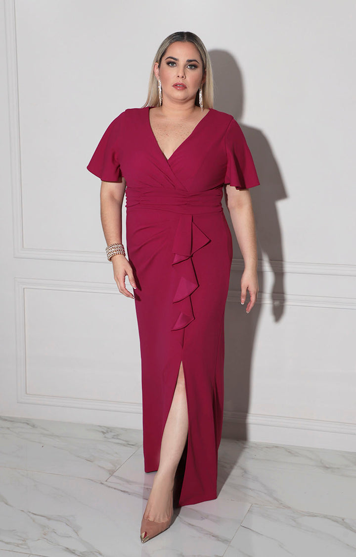 Vestido de gala magenta