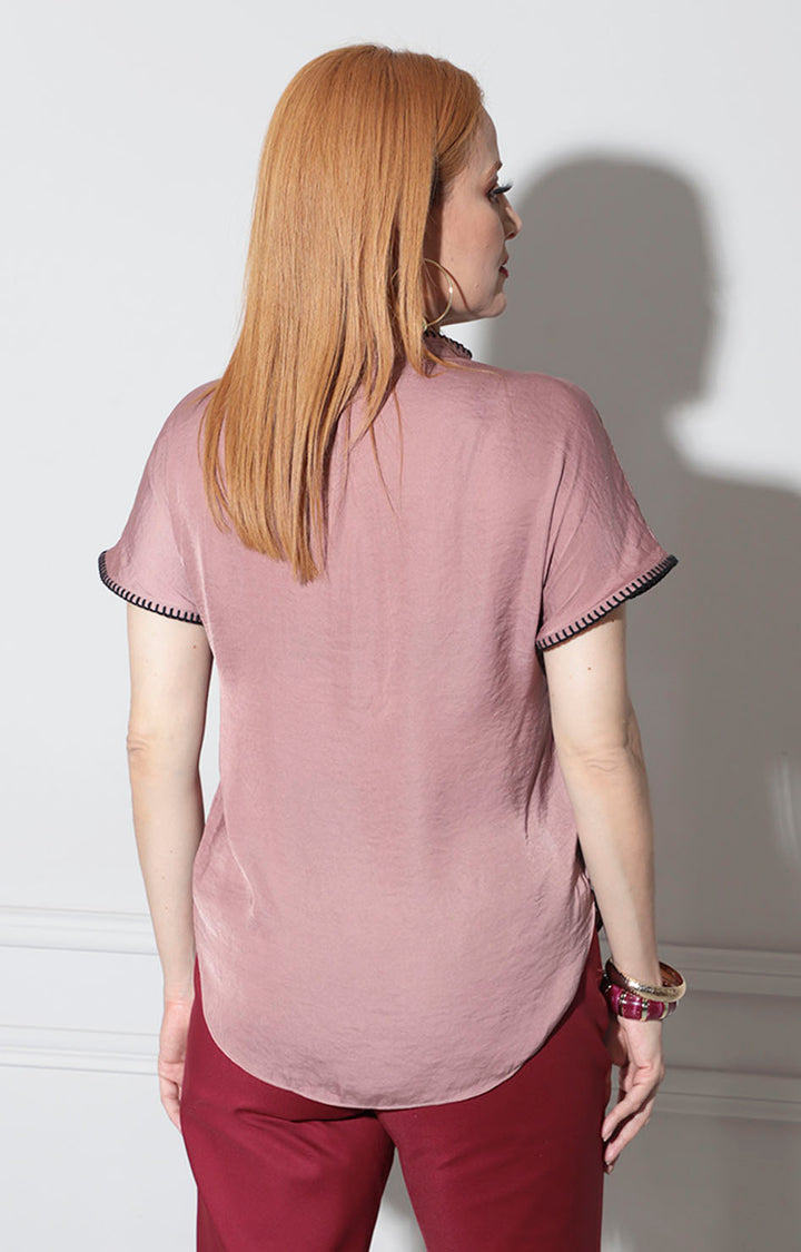 Blusa rosa lisa