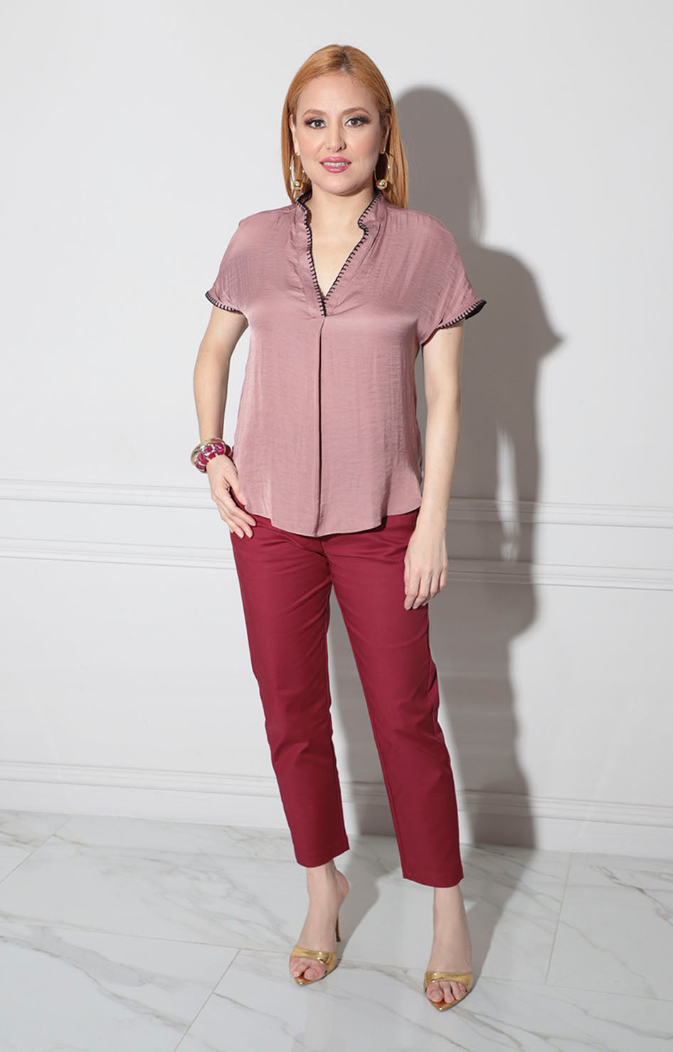 Blusa rosa lisa