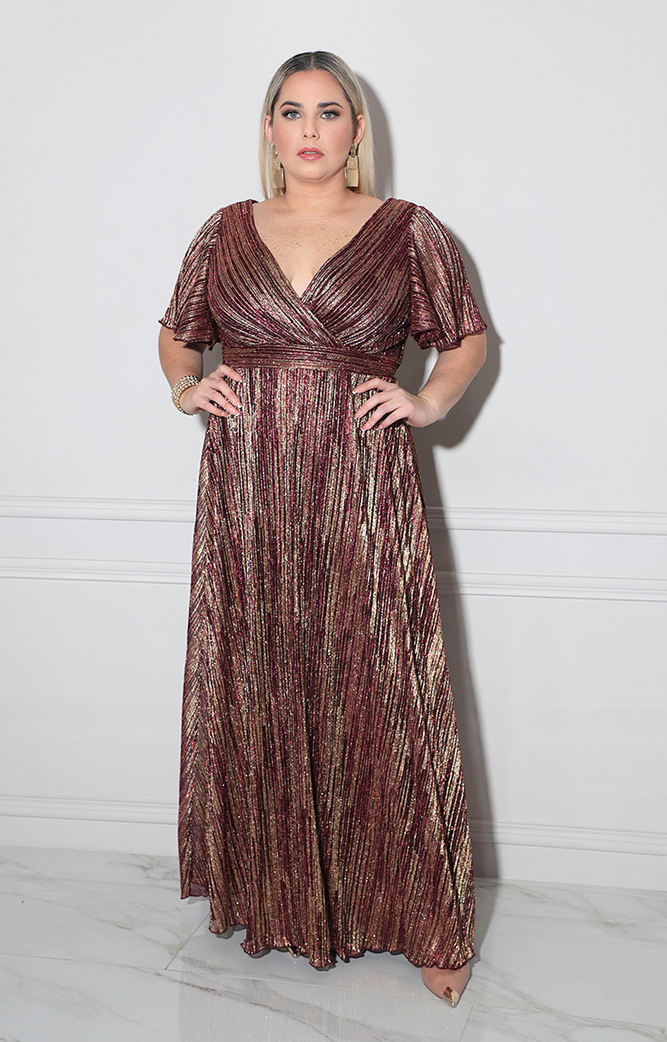 Vestido de gala vino