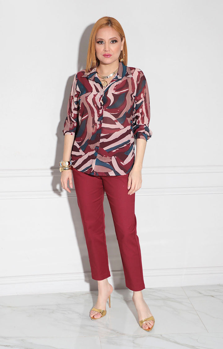 Blusa vino estampado