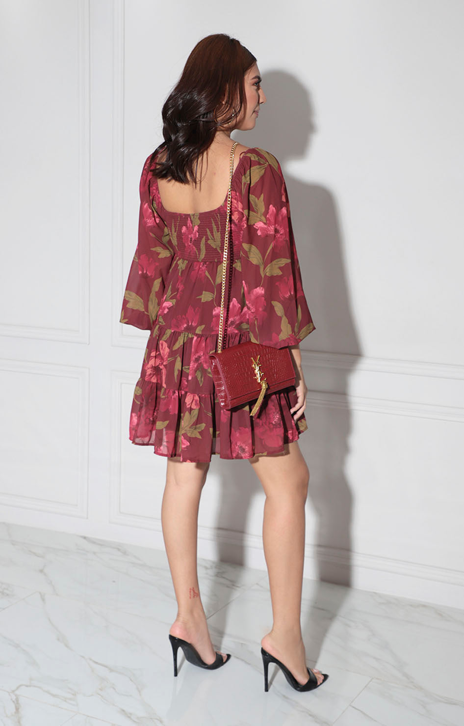 vestido estampado corto