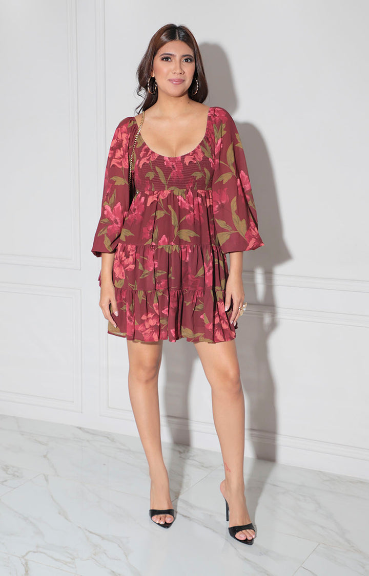 vestido estampado corto