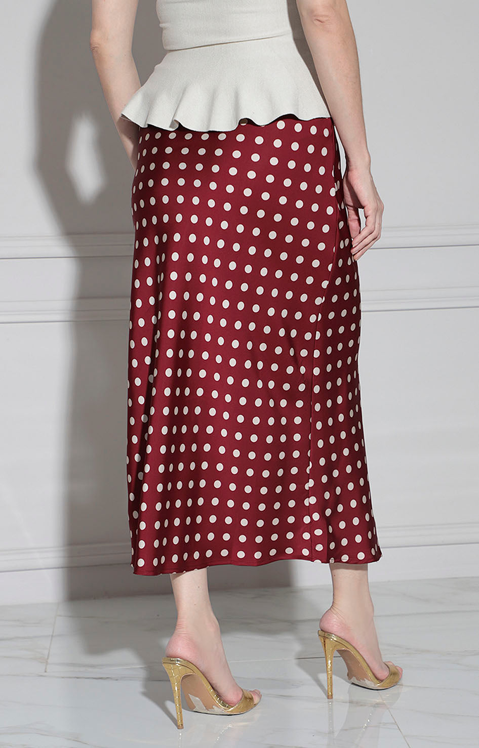 Falda vino estampada