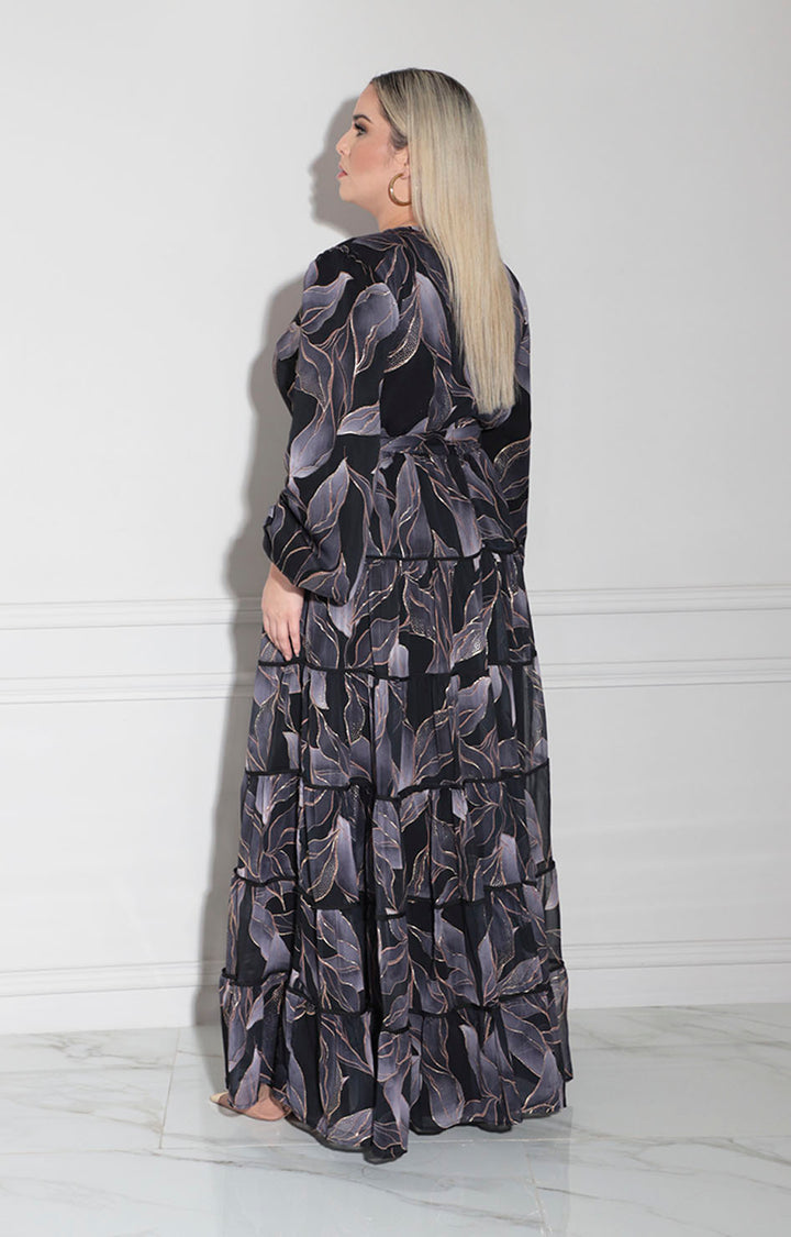 Vestido negro floral