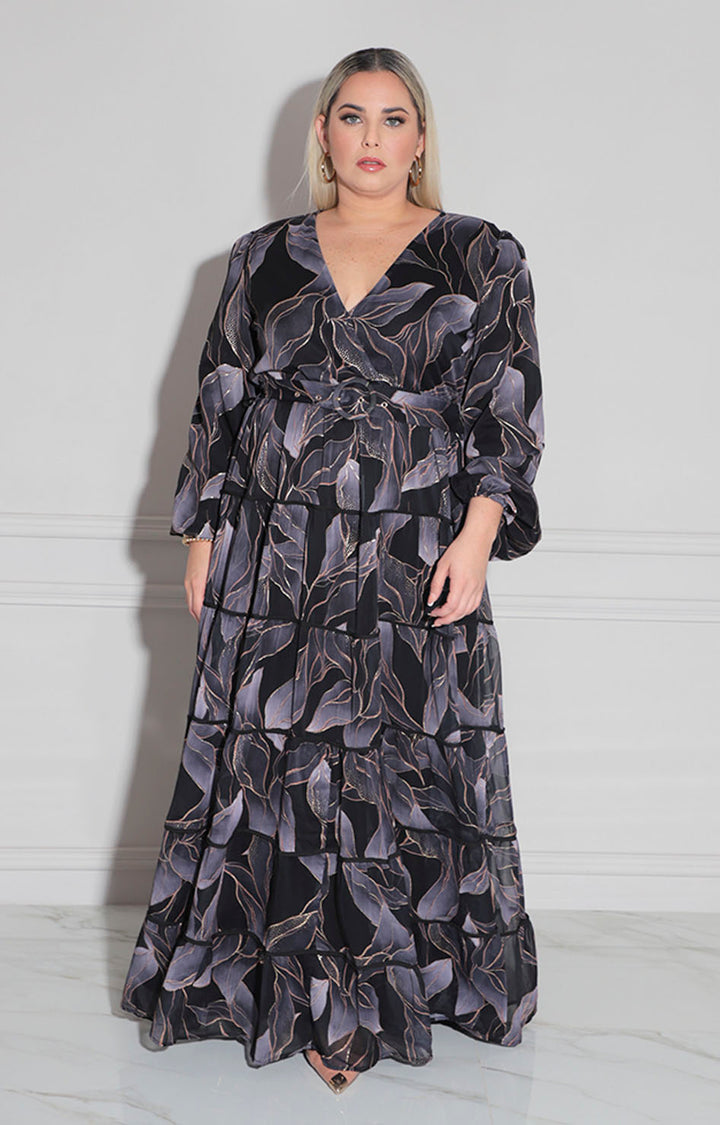 Vestido negro floral